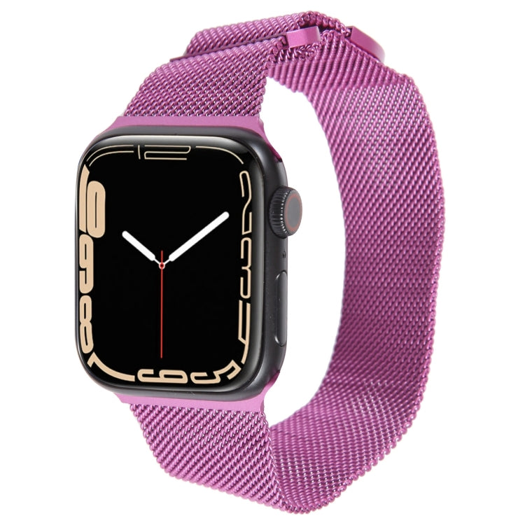 For Apple Watch 3 38mm Milanese Metal Magnetic Watch Band(Purple) - Watch Bands by PMC Jewellery | Online Shopping South Africa | PMC Jewellery