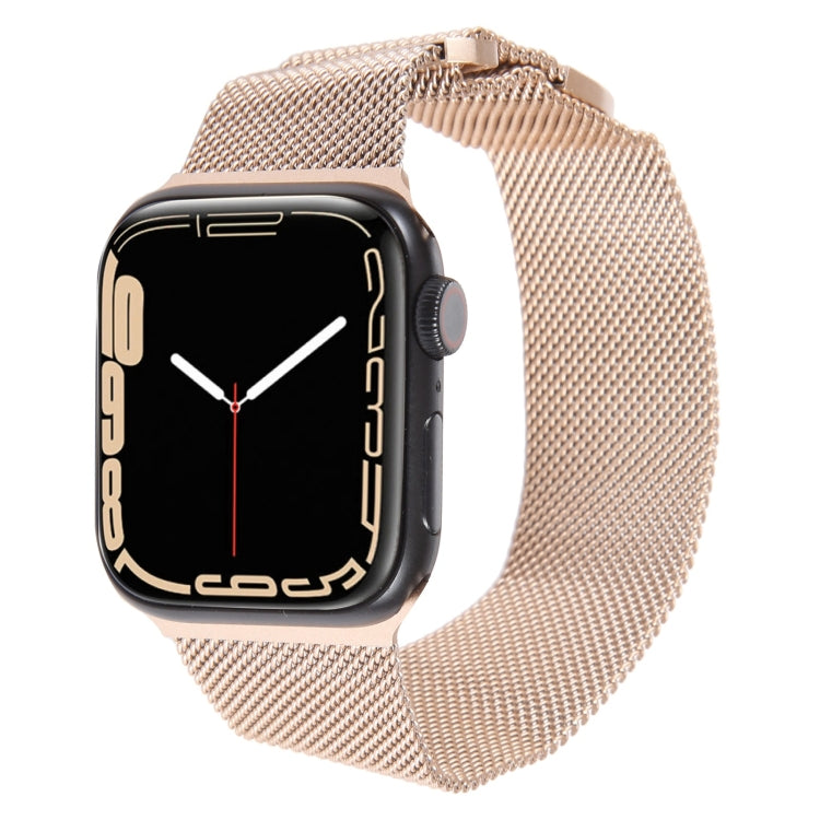 For Apple Watch 42mm Milanese Metal Magnetic Watch Band(Retro Gold) - Watch Bands by PMC Jewellery | Online Shopping South Africa | PMC Jewellery