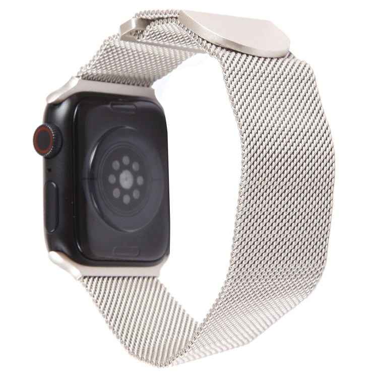 For Apple Watch 38mm Milanese Metal Magnetic Watch Band(Starlight) - Watch Bands by PMC TechLife | Online Shopping South Africa | PMC TechLife