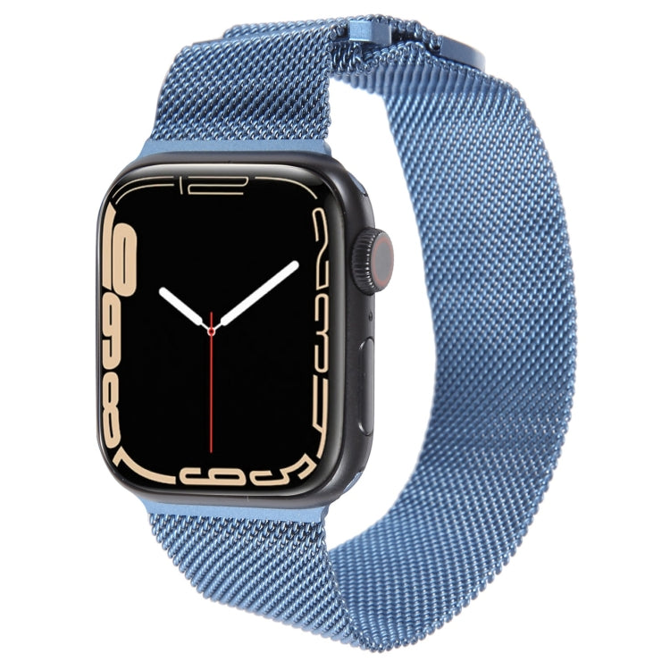 For Apple Watch 38mm Milanese Metal Magnetic Watch Band(Blue) - Watch Bands by PMC TechLife | Online Shopping South Africa | PMC TechLife