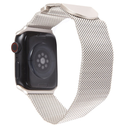 For Apple Watch 9 45mm Milanese Metal Magnetic Watch Band(Starlight) - Watch Bands by PMC Jewellery | Online Shopping South Africa | PMC Jewellery