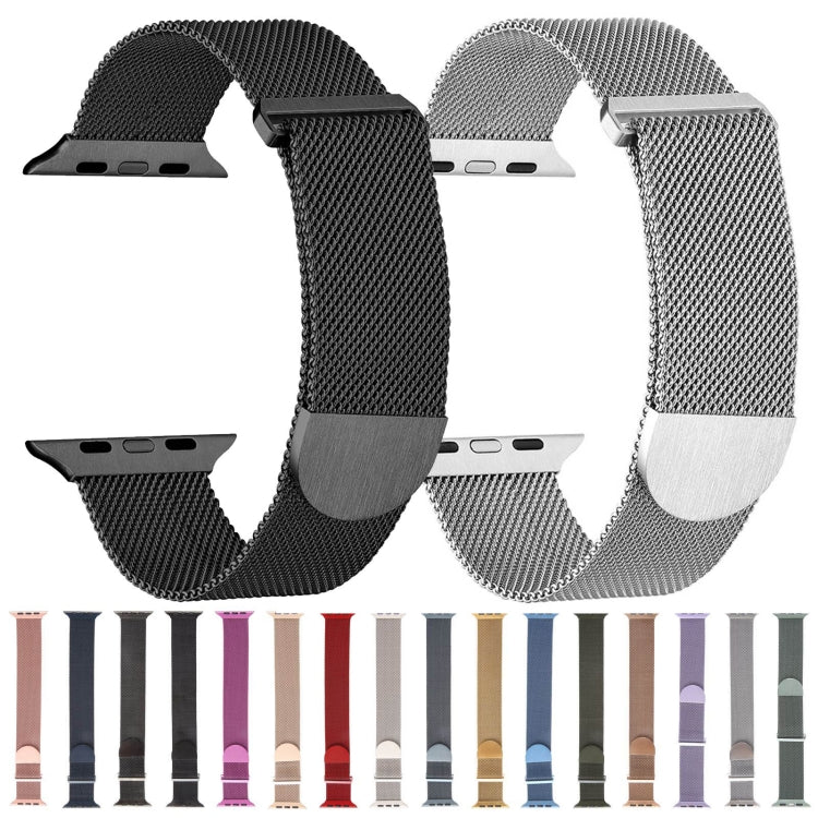 For Apple Watch 9 45mm Milanese Metal Magnetic Watch Band(Starlight) - Watch Bands by PMC Jewellery | Online Shopping South Africa | PMC Jewellery