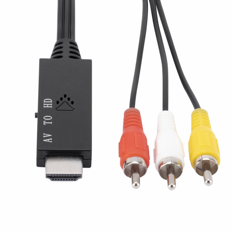 AV to HDMI 1080P HD Converter, Length: 1m(Black) - Converter by PMC TechLife | Online Shopping South Africa | PMC TechLife | Buy Now Pay Later Mobicred