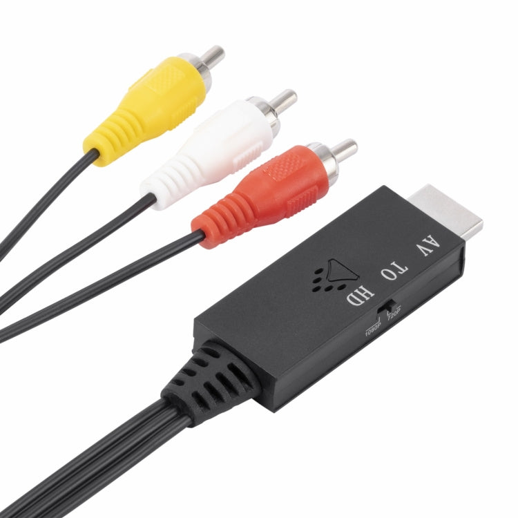 AV to HDMI 1080P HD Converter, Length: 1m(Black) - Converter by PMC TechLife | Online Shopping South Africa | PMC TechLife | Buy Now Pay Later Mobicred