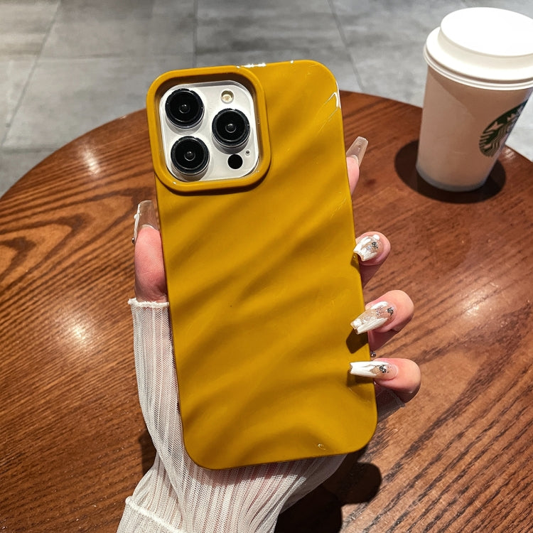 For iPhone 14 Pro Solid Color Wave Texture TPU Phone Case(Ginger) - iPhone 14 Pro Cases by PMC TechLife | Online Shopping South Africa | PMC TechLife