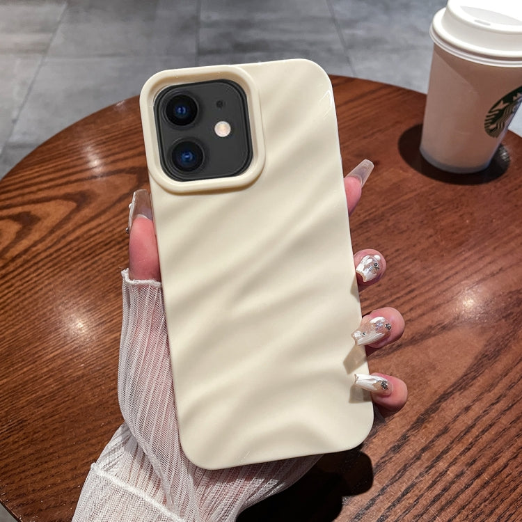 For iPhone 11 Solid Color Wave Texture TPU Phone Case(Beige) - iPhone 11 Cases by PMC TechLife | Online Shopping South Africa | PMC TechLife