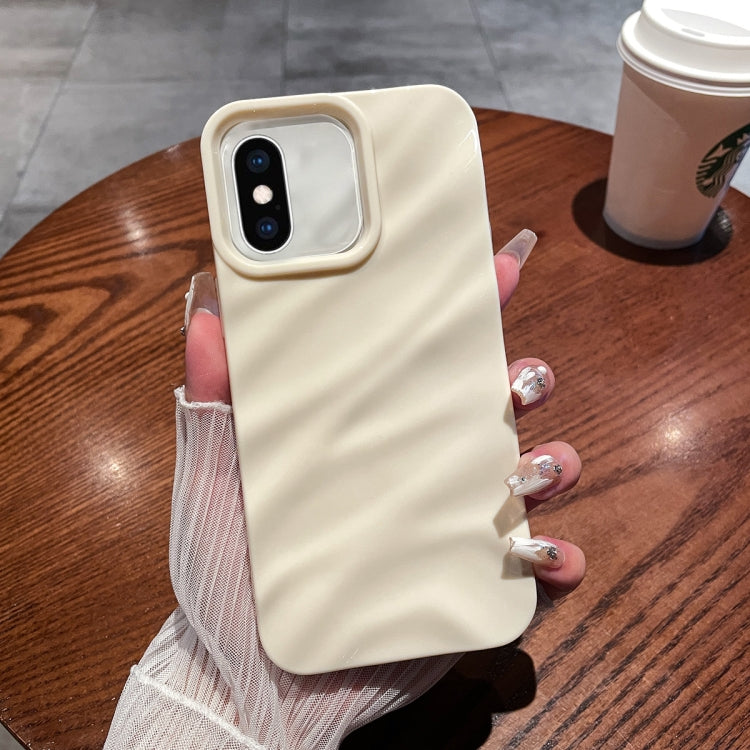 For iPhone XS Max Solid Color Wave Texture TPU Phone Case(Beige) - More iPhone Cases by PMC TechLife | Online Shopping South Africa | PMC TechLife