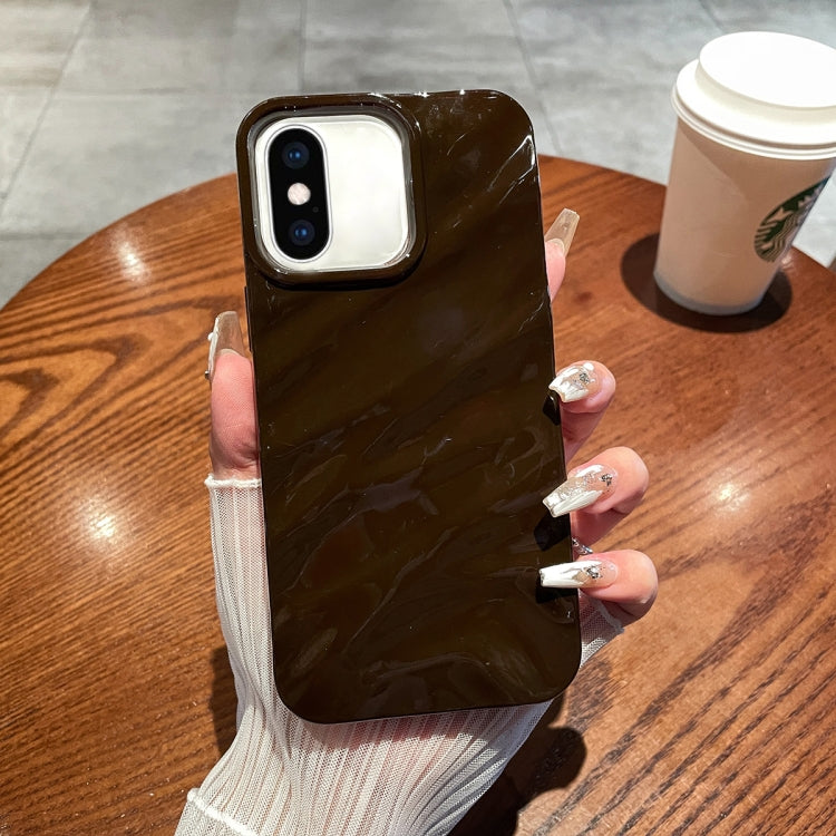 For iPhone XS Max Solid Color Wave Texture TPU Phone Case(Chocolate) - More iPhone Cases by PMC TechLife | Online Shopping South Africa | PMC TechLife