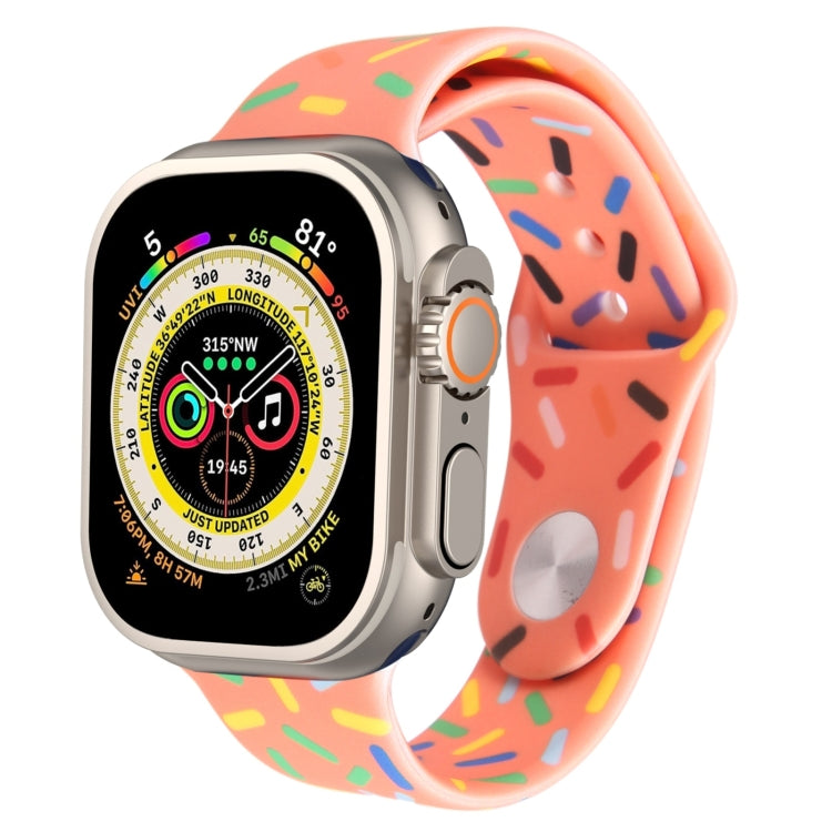 Rainbow Raindrops Silicone Watch Band For Apple Watch Ultra 49mm(Orange) - Watch Bands by PMC TechLife | Online Shopping South Africa | PMC TechLife