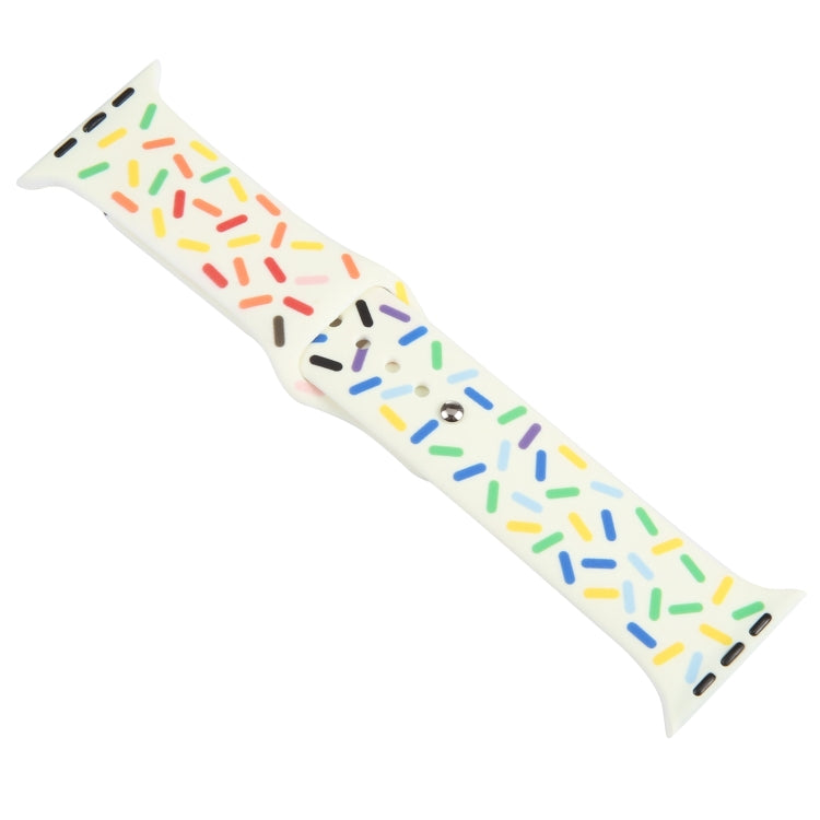 Rainbow Raindrops Silicone Watch Band For Apple Watch Ultra 49mm(Beige) - Watch Bands by PMC TechLife | Online Shopping South Africa | PMC TechLife