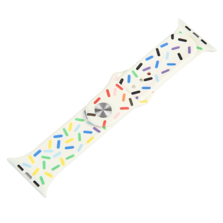 Rainbow Raindrops Silicone Watch Band For Apple Watch Ultra 49mm(Beige) - Watch Bands by PMC TechLife | Online Shopping South Africa | PMC TechLife