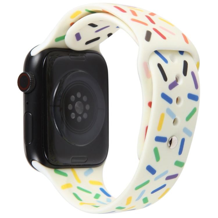 Rainbow Raindrops Silicone Watch Band For Apple Watch Ultra 49mm(Beige) - Watch Bands by PMC TechLife | Online Shopping South Africa | PMC TechLife