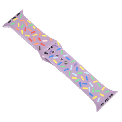 Rainbow Raindrops Silicone Watch Band For Apple Watch 8 45mm(Light Purple) - Watch Bands by PMC Jewellery | Online Shopping South Africa | PMC Jewellery