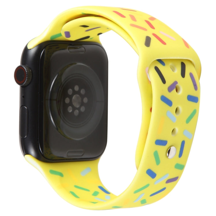 Rainbow Raindrops Silicone Watch Band For Apple Watch 8 45mm(Yellow) - Watch Bands by PMC TechLife | Online Shopping South Africa | PMC TechLife