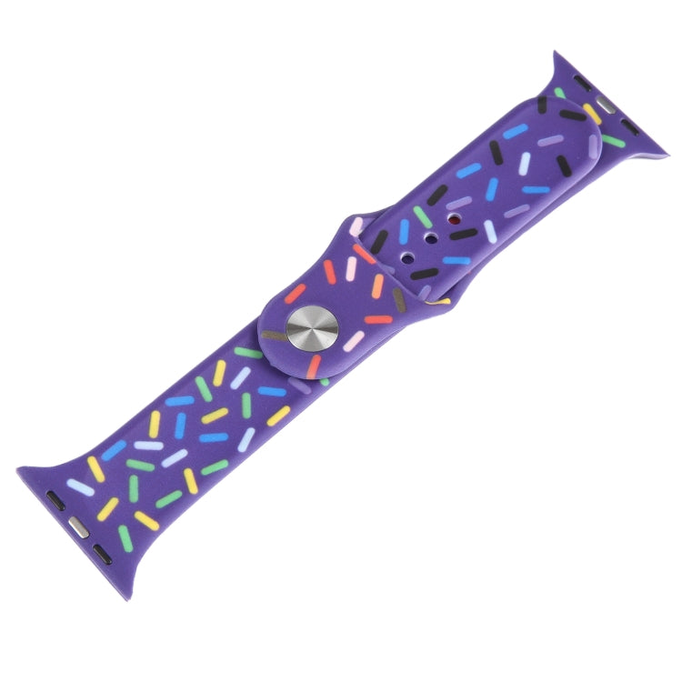 Rainbow Raindrops Silicone Watch Band For Apple Watch 8 45mm(Dark Purple) - Watch Bands by PMC TechLife | Online Shopping South Africa | PMC TechLife