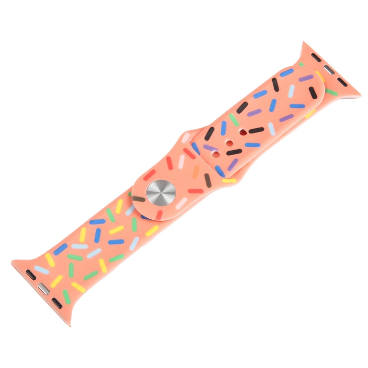 Rainbow Raindrops Silicone Watch Band For Apple Watch 8 45mm(Orange) - Watch Bands by PMC Jewellery | Online Shopping South Africa | PMC Jewellery