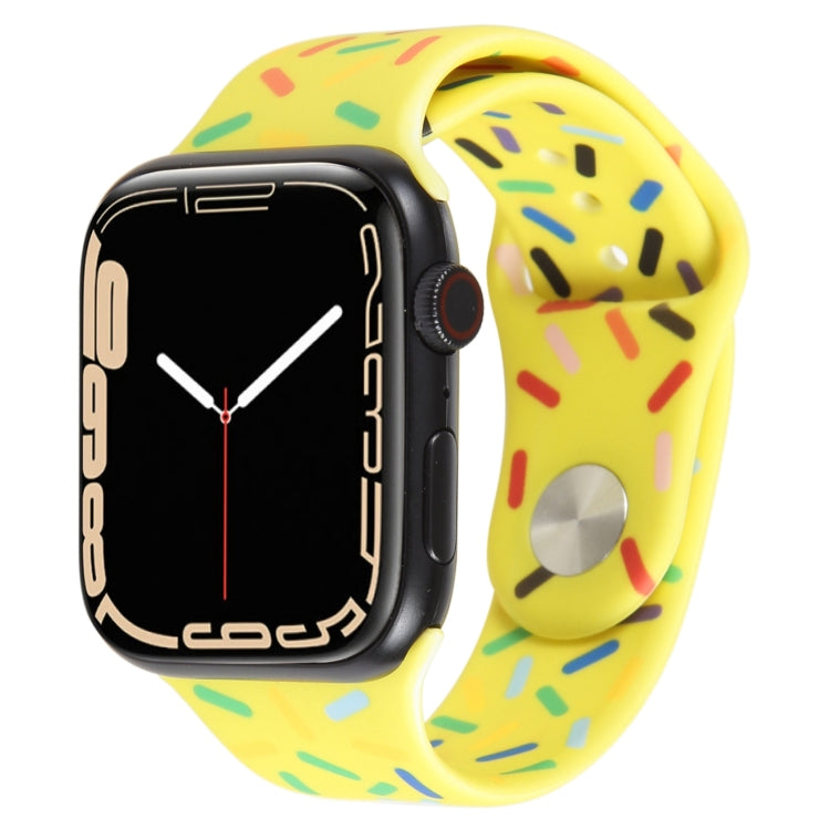 Rainbow Raindrops Silicone Watch Band For Apple Watch SE 2022 40mm(Yellow) - Watch Bands by PMC TechLife | Online Shopping South Africa | PMC TechLife