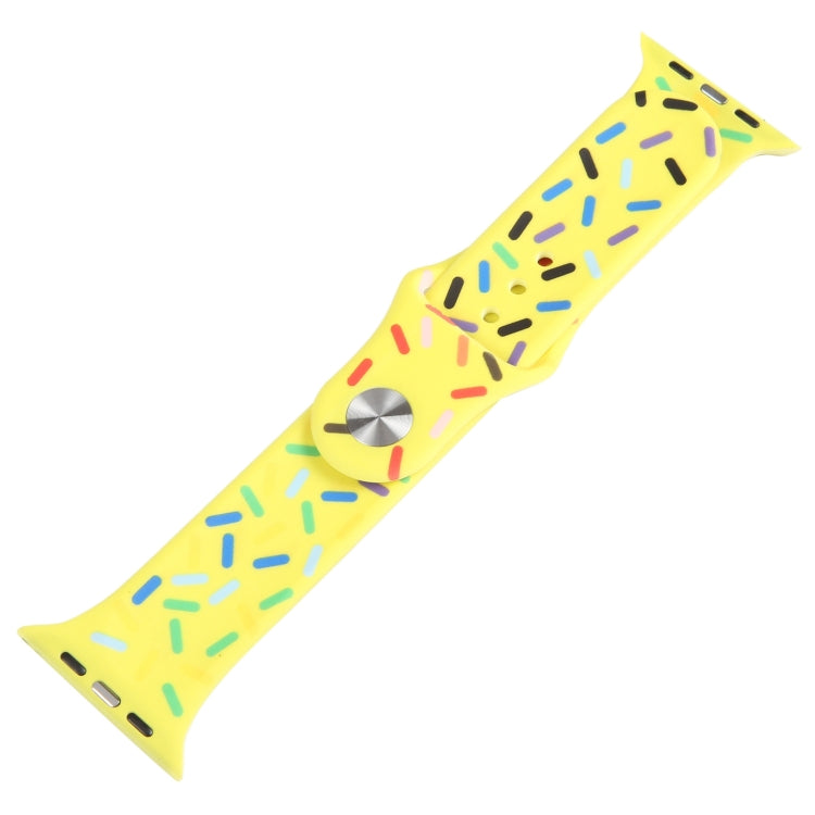 Rainbow Raindrops Silicone Watch Band For Apple Watch SE 2022 40mm(Yellow) - Watch Bands by PMC TechLife | Online Shopping South Africa | PMC TechLife