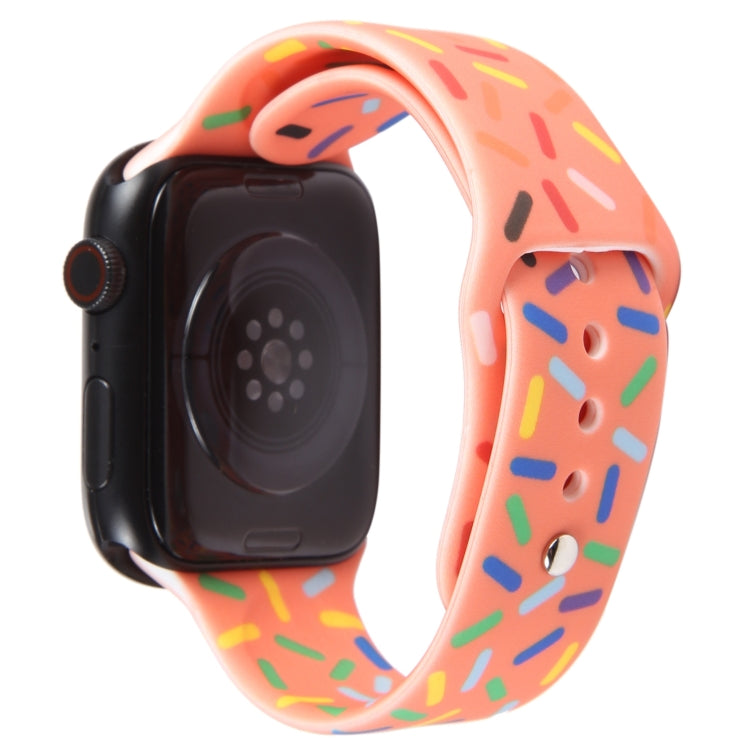 Rainbow Raindrops Silicone Watch Band For Apple Watch SE 2022 40mm(Orange) - Watch Bands by PMC TechLife | Online Shopping South Africa | PMC TechLife