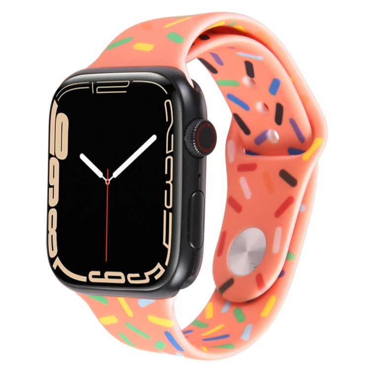 Rainbow Raindrops Silicone Watch Band For Apple Watch 6 44mm(Orange) - Watch Bands by PMC TechLife | Online Shopping South Africa | PMC TechLife