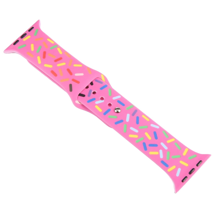 Rainbow Raindrops Silicone Watch Band For Apple Watch 5 40mm(Rose Red) - Watch Bands by PMC TechLife | Online Shopping South Africa | PMC TechLife