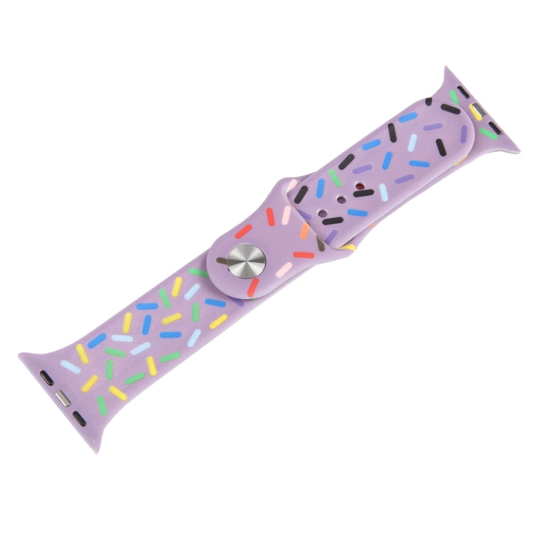 Rainbow Raindrops Silicone Watch Band For Apple Watch 4 44mm(Light Purple) - Watch Bands by PMC TechLife | Online Shopping South Africa | PMC TechLife