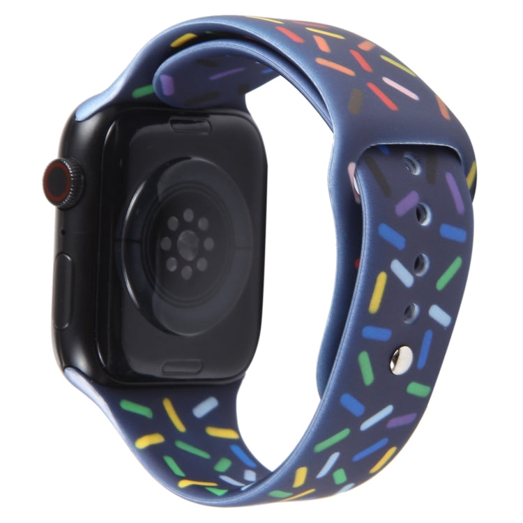 Rainbow Raindrops Silicone Watch Band For Apple Watch 4 44mm(Midnight) - Watch Bands by PMC TechLife | Online Shopping South Africa | PMC TechLife