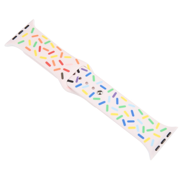 Rainbow Raindrops Silicone Watch Band For Apple Watch 3 42mm(Pink) - Watch Bands by PMC TechLife | Online Shopping South Africa | PMC TechLife
