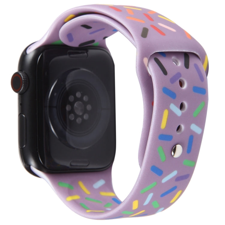 Rainbow Raindrops Silicone Watch Band For Apple Watch 2 38mm(Light Purple) - Watch Bands by PMC TechLife | Online Shopping South Africa | PMC TechLife