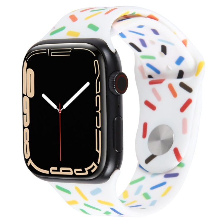 Rainbow Raindrops Silicone Watch Band For Apple Watch 2 42mm(White) - Watch Bands by PMC TechLife | Online Shopping South Africa | PMC TechLife