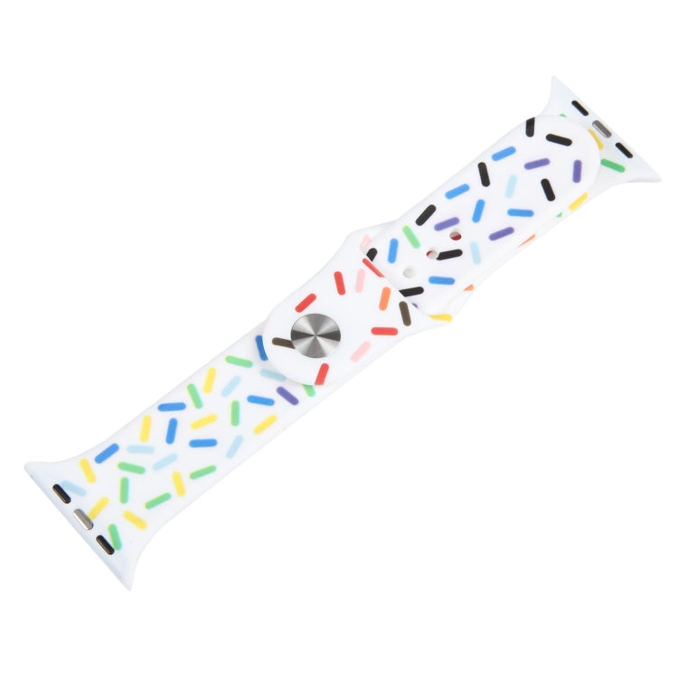 Rainbow Raindrops Silicone Watch Band For Apple Watch 2 42mm(White) - Watch Bands by PMC TechLife | Online Shopping South Africa | PMC TechLife