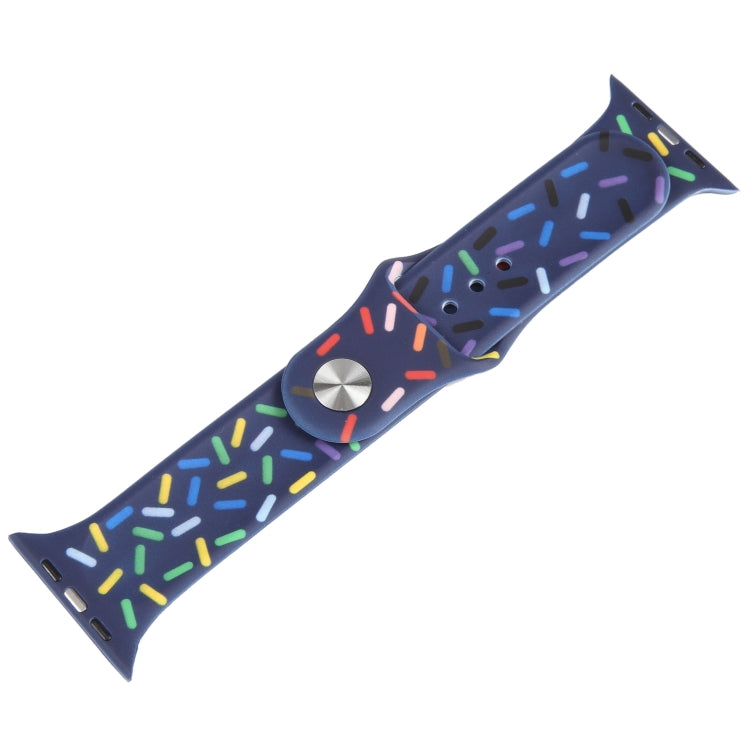 Rainbow Raindrops Silicone Watch Band For Apple Watch 2 42mm(Midnight) - Watch Bands by PMC TechLife | Online Shopping South Africa | PMC TechLife