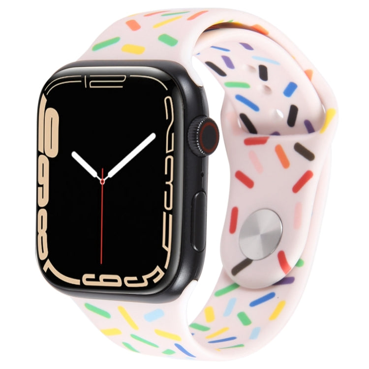 Rainbow Raindrops Silicone Watch Band For Apple Watch 42mm(Pink) - Watch Bands by PMC TechLife | Online Shopping South Africa | PMC TechLife