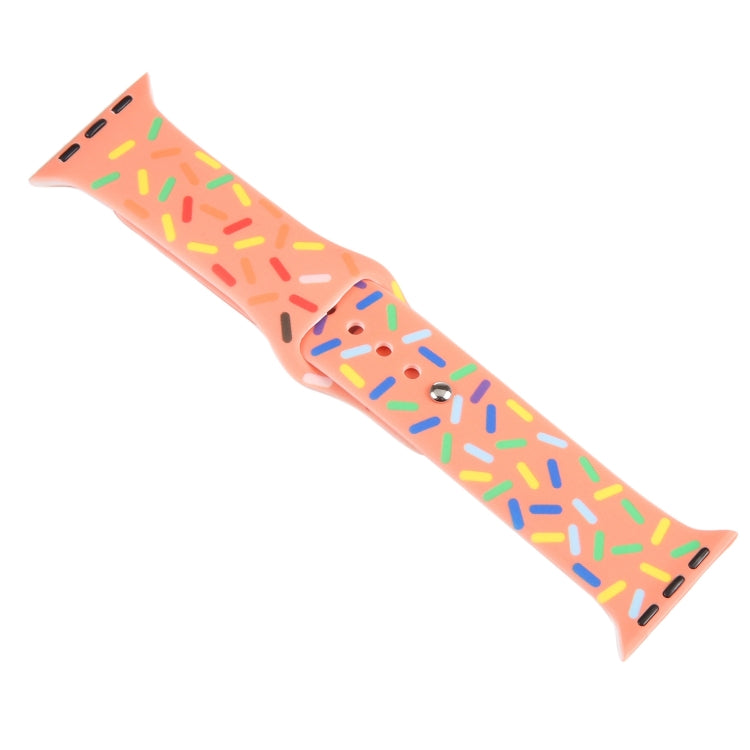 Rainbow Raindrops Silicone Watch Band For Apple Watch 42mm(Orange) - Watch Bands by PMC TechLife | Online Shopping South Africa | PMC TechLife