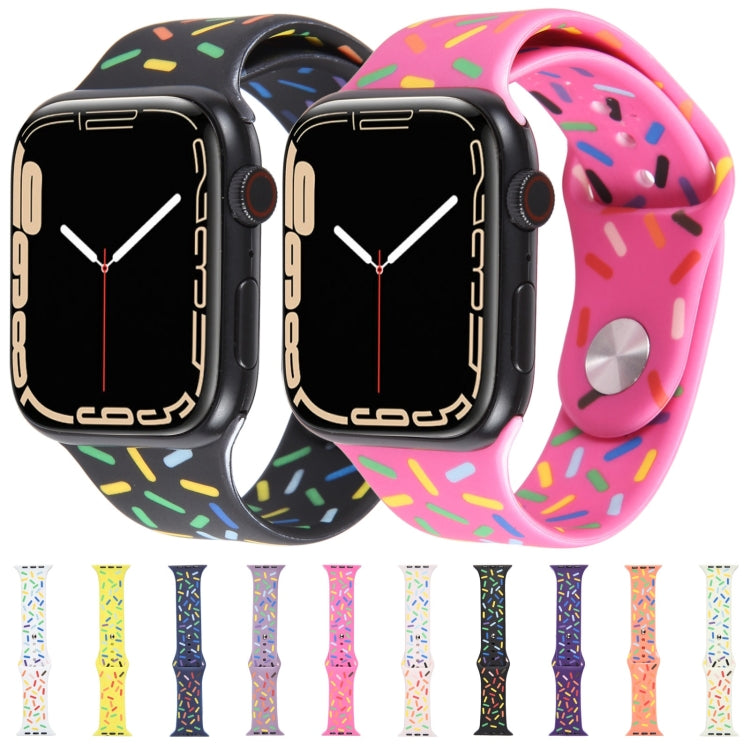 Rainbow Raindrops Silicone Watch Band For Apple Watch 6 44mm(Beige) - Watch Bands by PMC Jewellery | Online Shopping South Africa | PMC Jewellery