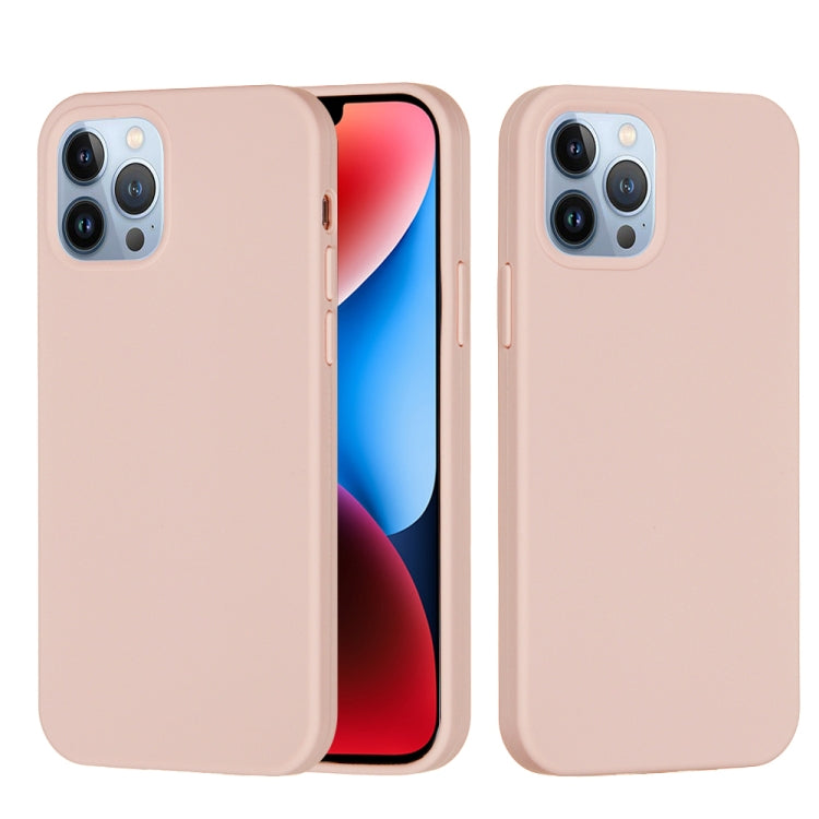 For iPhone 15 Pro Max Solid Color Silicone Phone Case(Sand Pink) - iPhone 15 Pro Max Cases by PMC TechLife | Online Shopping South Africa | PMC TechLife
