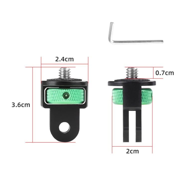 1/4 inch Screw Adjustable Metal Action Camera Adapter(Green Black) - Connection Mount by PMC Jewellery | Online Shopping South Africa | PMC Jewellery