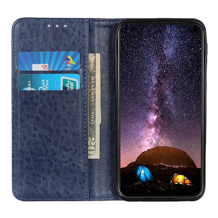 For iPhone 15 Pro Max Magnetic Crazy Horse Texture Horizontal Flip Leather Phone Case(Blue) - free shipping - PMC TechLife - Order now!
