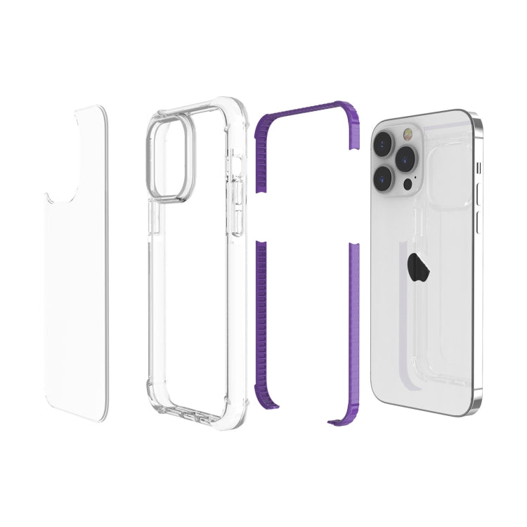For iPhone 15 Pro Max Four-corner Shockproof TPU + Acrylic Phone Case(Purple) - iPhone 15 Pro Max Cases by PMC TechLife | Online Shopping South Africa | PMC TechLife