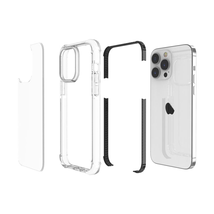 For iPhone 15 Pro Max Four-corner Shockproof TPU + Acrylic Phone Case(Black + Transparent) - iPhone 15 Pro Max Cases by PMC TechLife | Online Shopping South Africa | PMC TechLife
