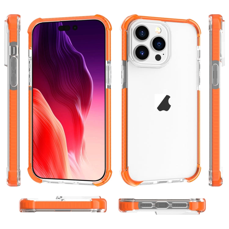 For iPhone 15 Pro Four-corner Shockproof TPU + Acrylic Phone Case(Orange) - iPhone 15 Pro Cases by PMC TechLife | Online Shopping South Africa | PMC TechLife