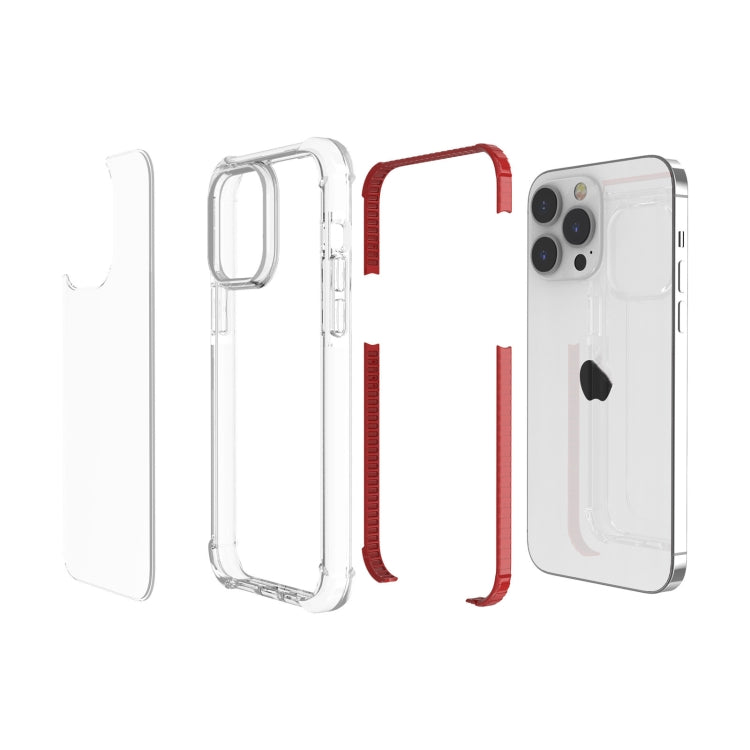 For iPhone 15 Pro Four-corner Shockproof TPU + Acrylic Phone Case(Red) - iPhone 15 Pro Cases by PMC TechLife | Online Shopping South Africa | PMC TechLife