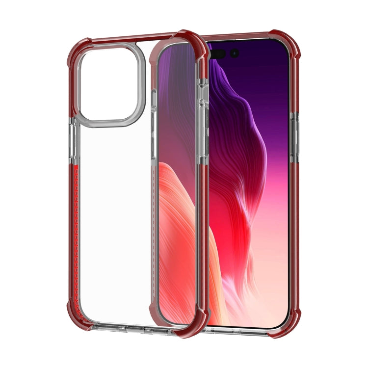 For iPhone 15 Pro Four-corner Shockproof TPU + Acrylic Phone Case(Brown) - iPhone 15 Pro Cases by PMC TechLife | Online Shopping South Africa | PMC TechLife