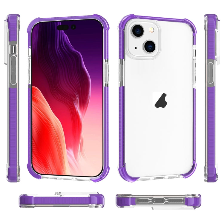 For iPhone 15 Plus Four-corner Shockproof TPU + Acrylic Phone Case(Purple) - iPhone 15 Plus Cases by PMC Jewellery | Online Shopping South Africa | PMC Jewellery