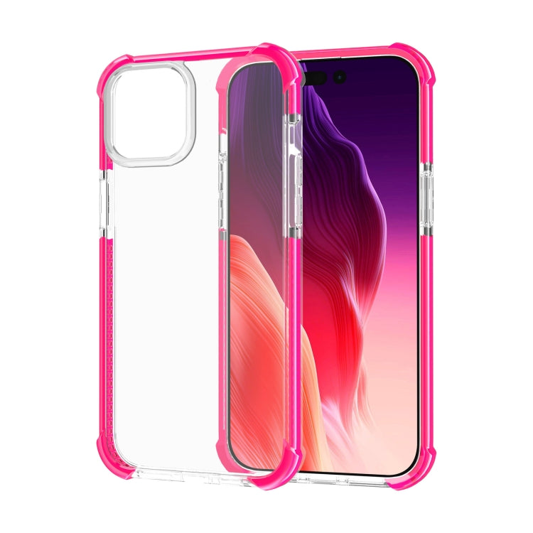 For iPhone 15 Four-corner Shockproof TPU Hybrid Acrylic Phone Case(Pink) - iPhone 15 Cases by PMC TechLife | Online Shopping South Africa | PMC TechLife | Buy Now Pay Later Mobicred