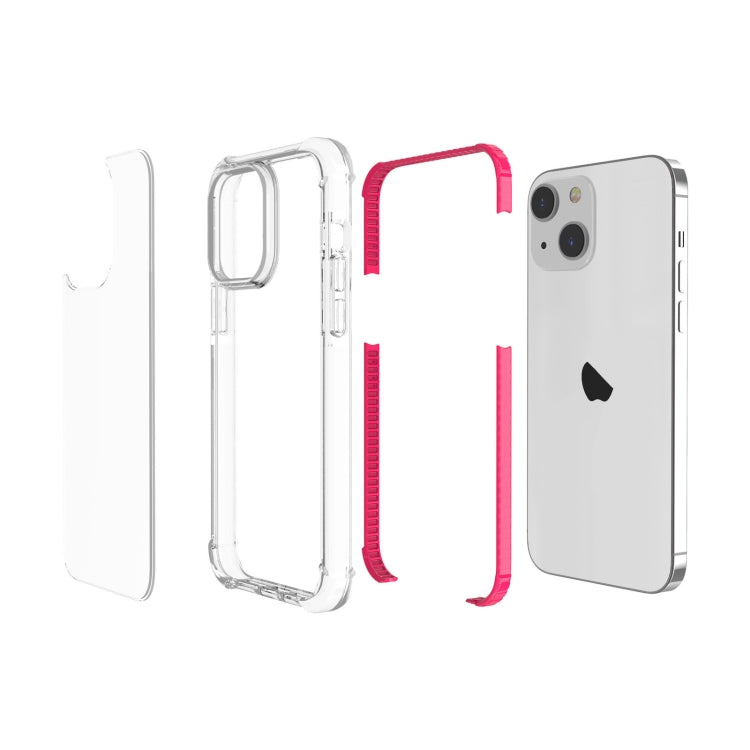 For iPhone 15 Four-corner Shockproof TPU Hybrid Acrylic Phone Case(Pink) - iPhone 15 Cases by PMC TechLife | Online Shopping South Africa | PMC TechLife | Buy Now Pay Later Mobicred
