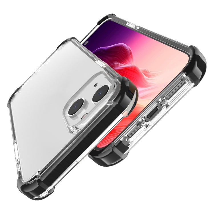 For iPhone 15 Four-corner Shockproof TPU + Acrylic Phone Case(Black + Transparent) - iPhone 15 Cases by PMC TechLife | Online Shopping South Africa | PMC TechLife