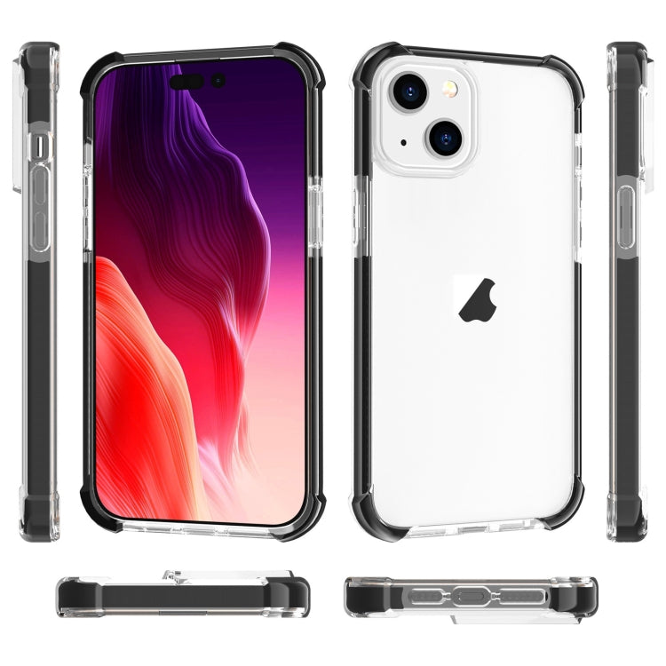 For iPhone 15 Four-corner Shockproof TPU + Acrylic Phone Case(Black + Transparent) - iPhone 15 Cases by PMC TechLife | Online Shopping South Africa | PMC TechLife
