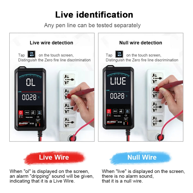 WinAPEX Smart Touch Screen Digital Multimeter, Model:8138 - Digital Multimeter by WinAPEX | Online Shopping South Africa | PMC TechLife | Buy Now Pay Later Mobicred