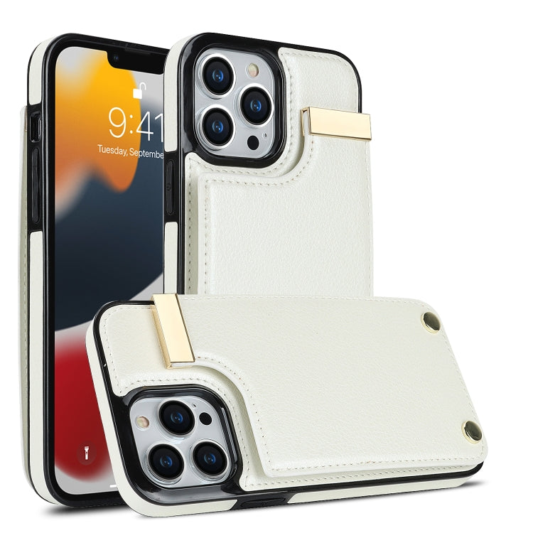 For iPhone 12 Pro Max Metal Buckle Card Slots Phone Case(White) - free shipping - PMC TechLife - Order now!